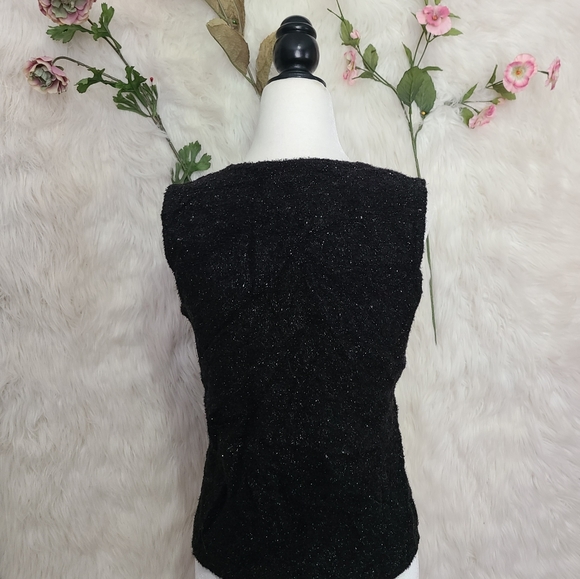 3/$20- Ninety petites sleeveless black sparkly top - Picture 4 of 5